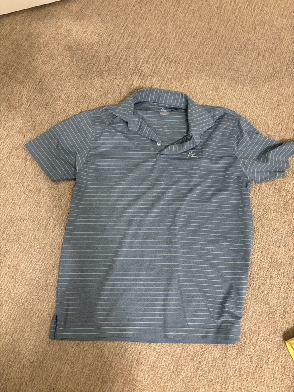 Rhoback Men's Heathered Blue Stripe Polo